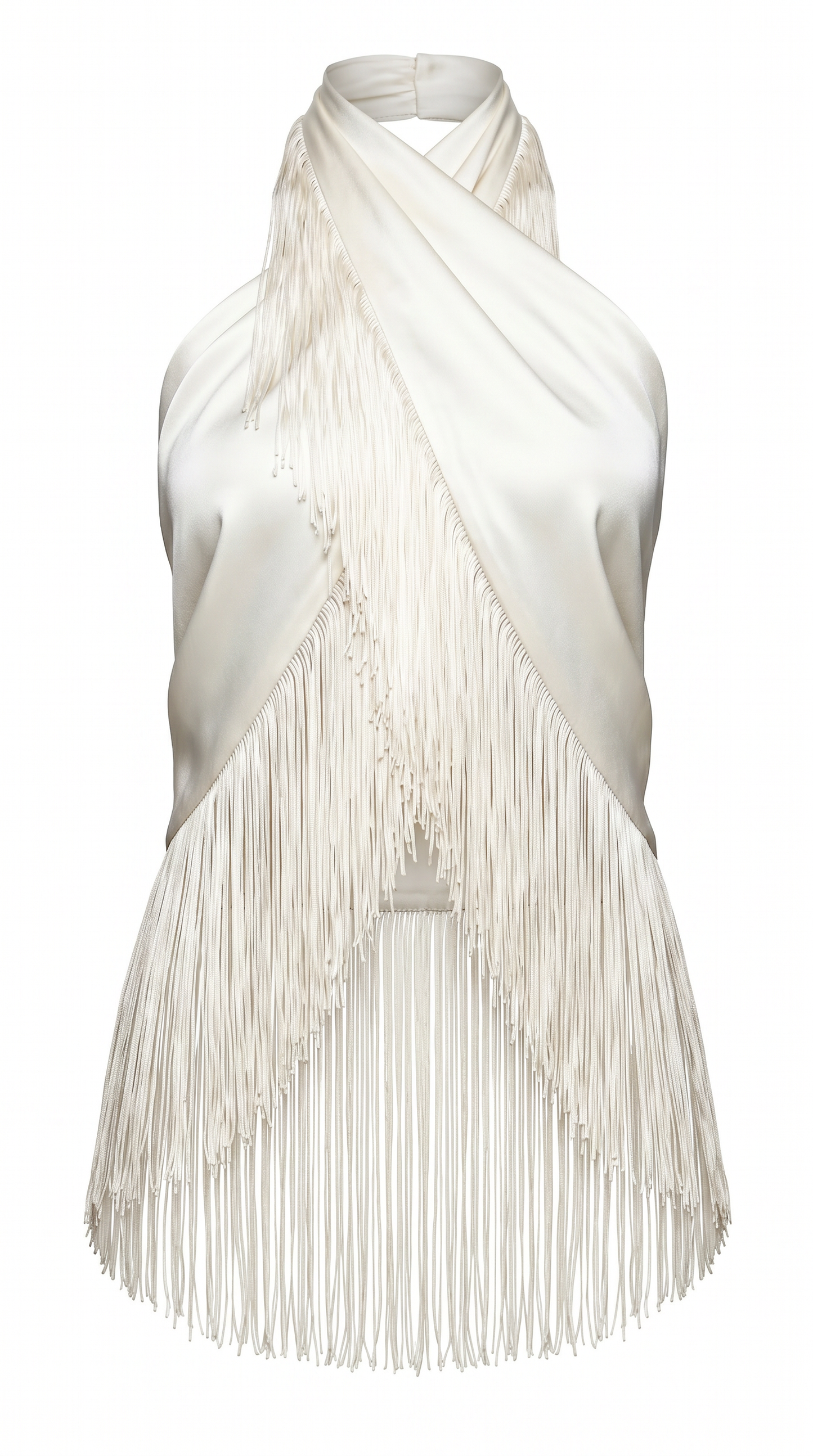 Cascade Halter Fringe Top