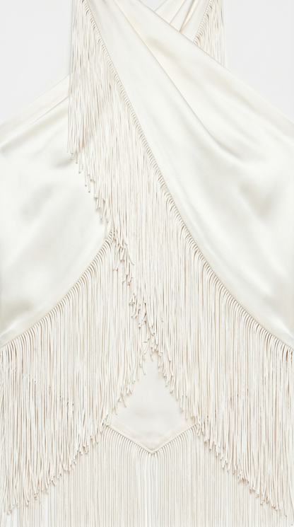 Cascade Halter Fringe Top