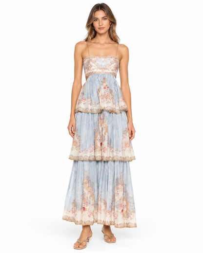Avelisse Lace-Up Maxi Dress