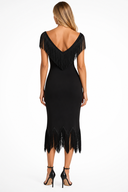 Sevraine Fringe Midi Dress