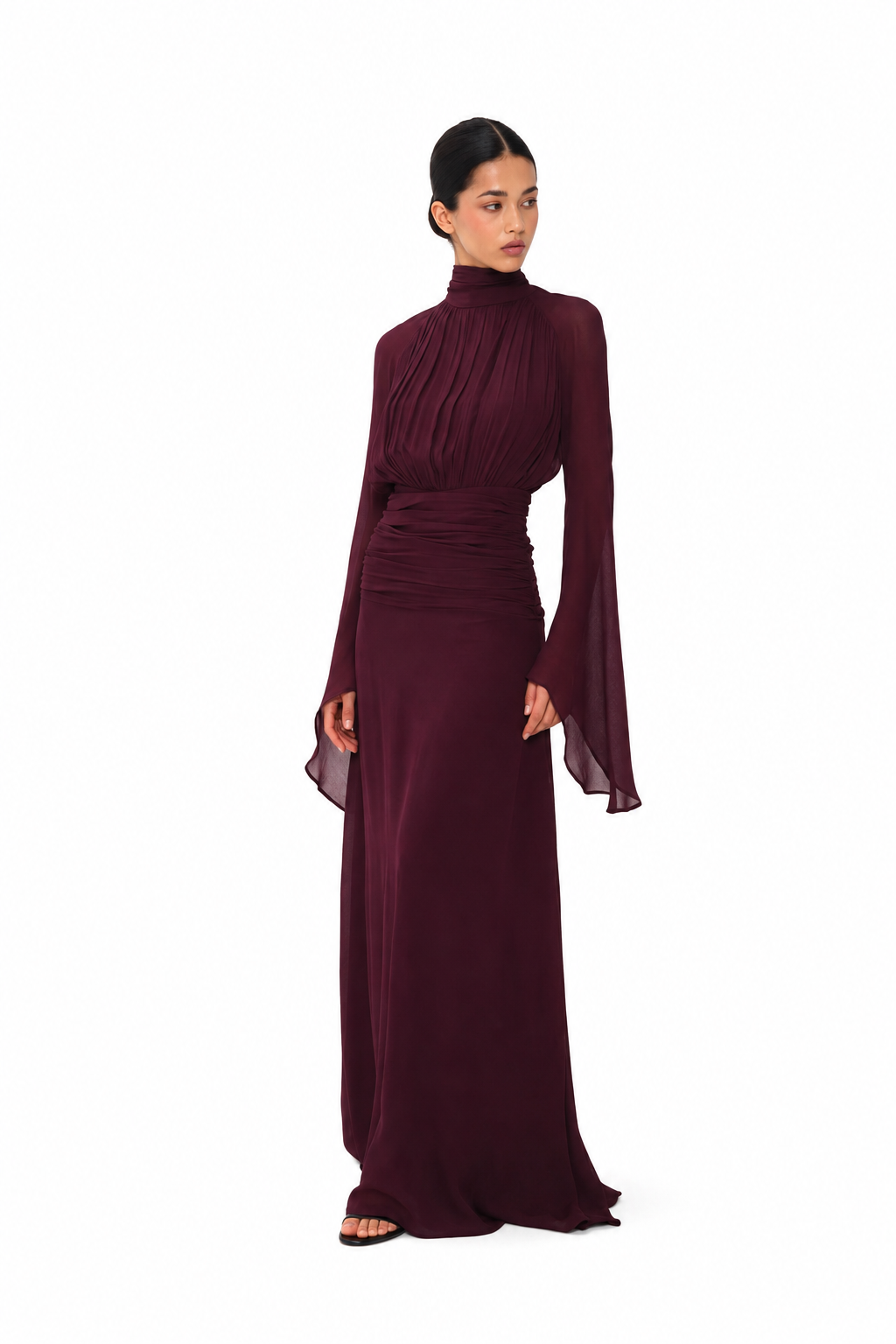 Virelle Sleeve Gown – Bordeaux