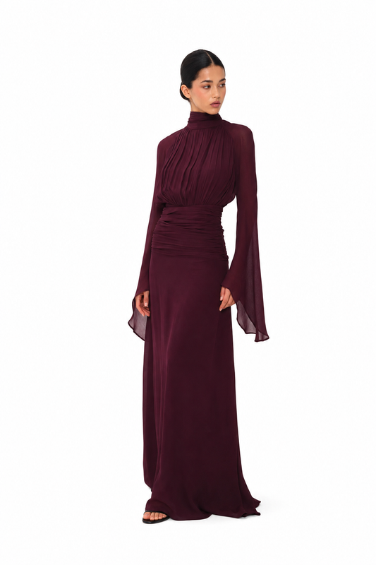 Virelle Sleeve Gown – Bordeaux